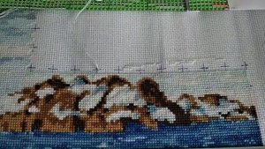 Вышивальный дневник 4. Февраль 2022. Golden Kite 2029. Dimensions. В голубом просторе.