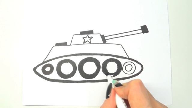 Как нарисовать Танк / Раскраска / Рисунок для детей