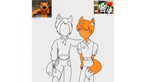 ? Roblox Piggy Foxy and Felix art + speedpaint ?  By Lisichka life  ❓My AU❓