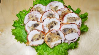 Куриный рулет с грибами и сыром/Куриный рулет/Рулет с грибами и сыром