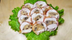 Куриный рулет с грибами и сыром/Куриный рулет/Рулет с грибами и сыром