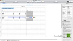 Функция СУММ в Apple Numbers // Функции суммирования