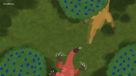 Dinosaurs cartoons battles: Tarbosaurus vs Therizinosaurus | DinoMania