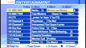 someone scrolling through sky digital EPG 2000_2001