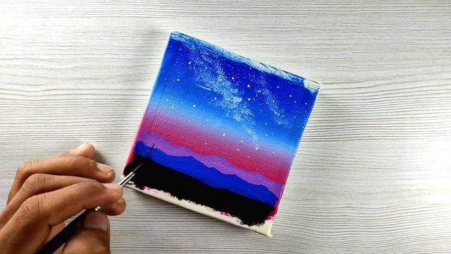 Easy Painting Idea on small canvas #31 | Mini Canvas painting | Acrylic painting idea #2