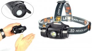 ? НУ ОЧЕНЬ КЛАССНЫЙ НАЛОБНЫЙ ФОНАРЬ С ИНФРАКРАСНЫМ СЕНСОРОМ  LI-ION 18650 С АЛИЭКСПРЕСС