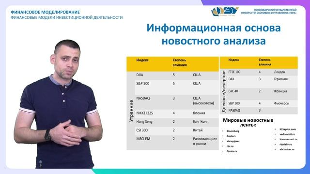 3.10. Информационная основа новостного анализа