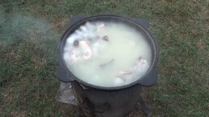 Уха по-царски из стерляди (осётр) в казане