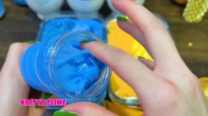BLUE vs GOLD !!! Mixing random into GLOSSY slime!!!Satisfying Nastya Slime #446