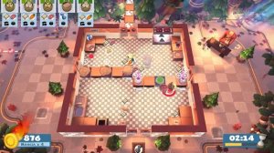 Overcooked 2. Campfire Cook Off Kevin 2 | 2 players online coop 4 stars | Score: 2200