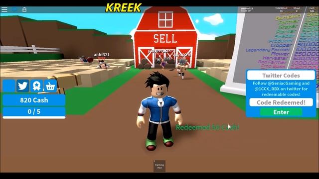 [CRAZY ] Farming Simulator | ALL CODES 1000+ CASH! | Roblox смотреть онлайн