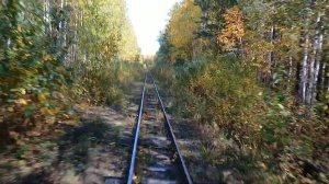 УЖД. Узкоколейная пионерка : вид спереди. Ельничная-Строкинка-Чернышёвка. До разветвления линий.