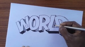 3D Letter Writing in English Floating Font Design - Drawing Sheet