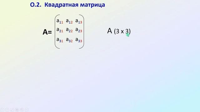 Матрицы. Основные понятия