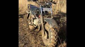 Скаут и бездорожье. Первый полет с мотоцикла)))