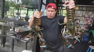 Тайская уличная еда - ГИГАНТСКИЙ ОМАР с Яйцом и Сырным Соусом Bangkok Seafood Thailand