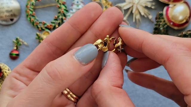 4 Christmas Vintage Jewelry, Kramer, Avon, Danecraft, Liz Claiborne, AJMO, Витнажная бижутерия смотреть онлайн