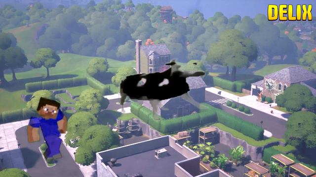 КОРОВА ФЛЕКСИТ ПОД ПОЛЬСКУЮ МУЗЫКУ, ФОРТНАЙТ. смотреть онлайн