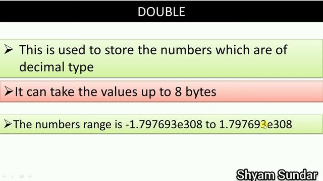 float and double data type in mysql || Shyam Sundar