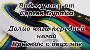 Видеоуроки от Сергея Бурака. Долио чаги передней ногой. Прыжок с двух ног.