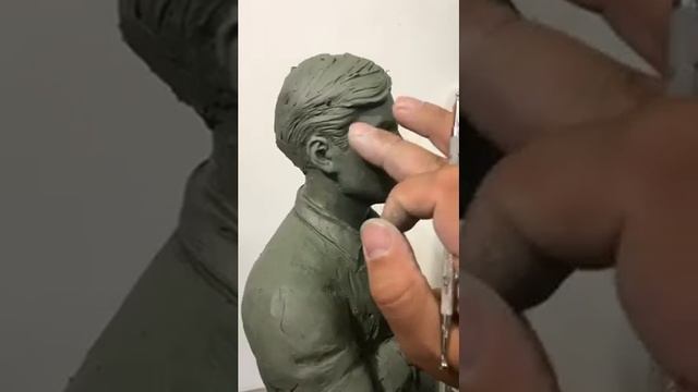 Лепка портрета из глины ч.8
