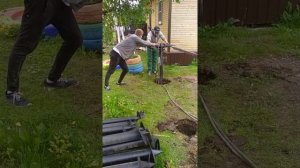 Монтаж винтовых свай, гидравлический сваекрут