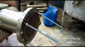 промывка трубчатого теплообменника с доработанными крышками.