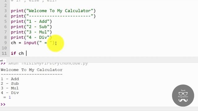 If Else Statement In Python | If Condition in Python | Tutorial in Tamil | Tamil Programmer