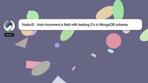 NodeJS : Auto-increment a field with leading 0's in MongoDB schema