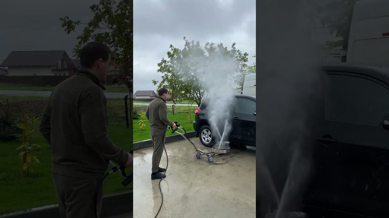 Мойка днища авто + мойка плитки (пола) высоким давлением