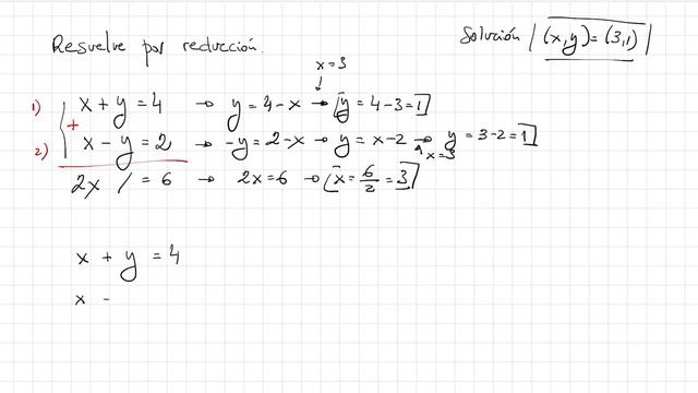 x+y=4; x-y=2 Sistema de ecuaciones lineales. Reducción. P108-3a. 4º ESO aplicadas. Anaya, 2016. смотреть онлайн