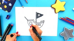 Как нарисовать ПИРАТСКИЙ КОРАБЛЬ? Учимся рисовать с BAMBINIC | 0+