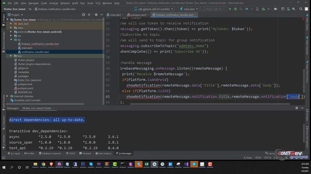 Flutter Tutorial Firebase Cloud Messaging (latest) смотреть онлайн