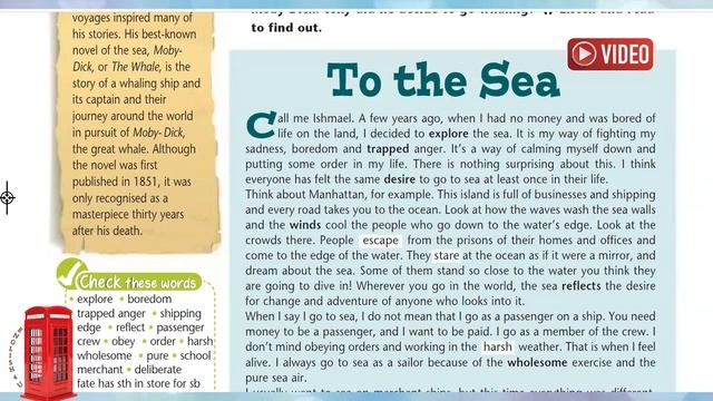 Excel 8 grade Module 5 b Moby Dick, To the sea, Herman Melville смотреть онлайн
