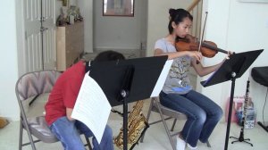 "I Surrender All"---violin, oboe & alto saxophone by Esther & Joshua Liu