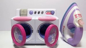 Twin Tub Toy Washing Machine with Iron Laundry Playset Unboxing and Review