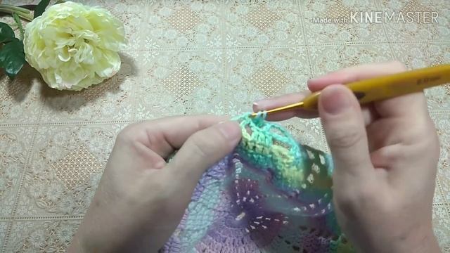 Берет крючком РАДУЖНЫЙ.Свяжет даже начинающий за 1 день.