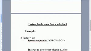 Aula Java 11 - Teoria de Instrução de Seleção if e if...else