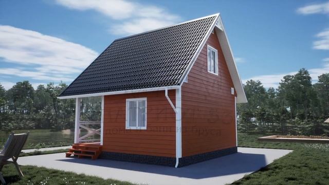 3D презентация проекта «Левоча» | Баня из бруса | Строительная Компания «ПАТРИОТ 53»