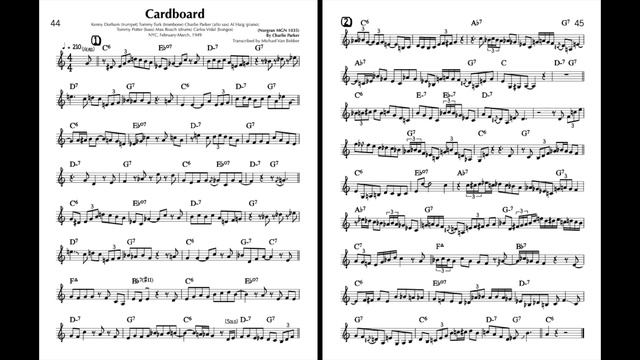 Cardboard - from "Charlie Parker 60 Melodies and Solos" book - Concert Pitch смотреть онлайн