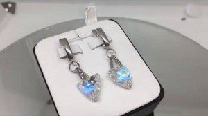 Серьги серебро 925 пробы с чешским стеклом