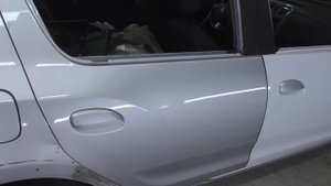 Боковой удар. Рихтовка заднего крыла. Рихтовка порога. Renault SANDERO