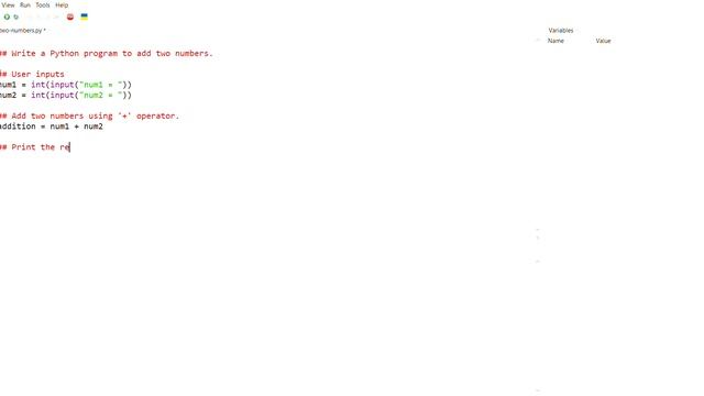 How to add numbers in Python. #pythonexamples #python3 #pythonforbeginners #100daysofpython
