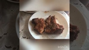 Антрекот из говядины на сковороде