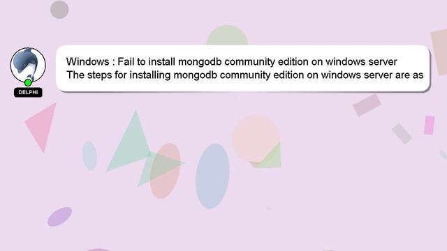 Windows : Fail to install mongodb community edition on windows server смотреть онлайн