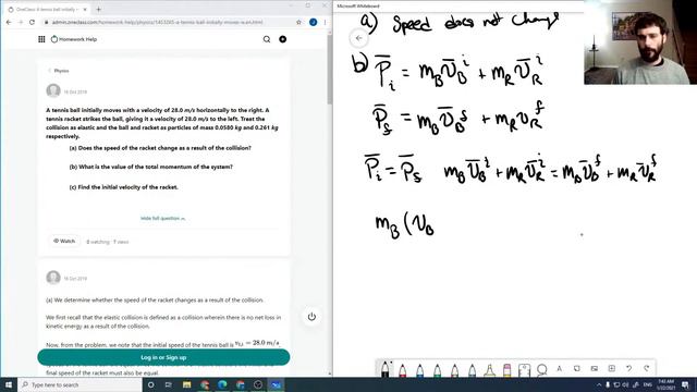 A tennis ball initially moves with a velocity of 280 m/s horizontally to the right A tennis racket смотреть онлайн