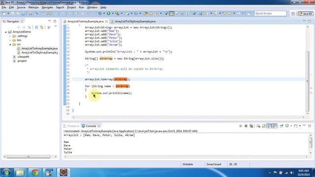 How to Convert an ArrayList object to an Array object? | Java Collection Framework