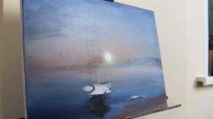 Как нарисовать море. Морской пейзаж акрилом. Живопись акрилом по мотивам Marek Ruzyk