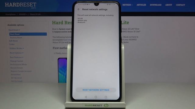 How to Reset Network Settings on HUAWEI Honor 20 Lite – Reset Network Configuration смотреть онлайн