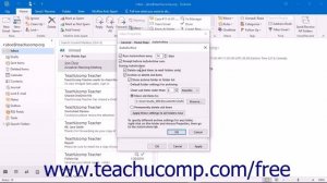 Outlook 2016 Tutorial Setting AutoArchiving for Folders Microsoft Training Lesson